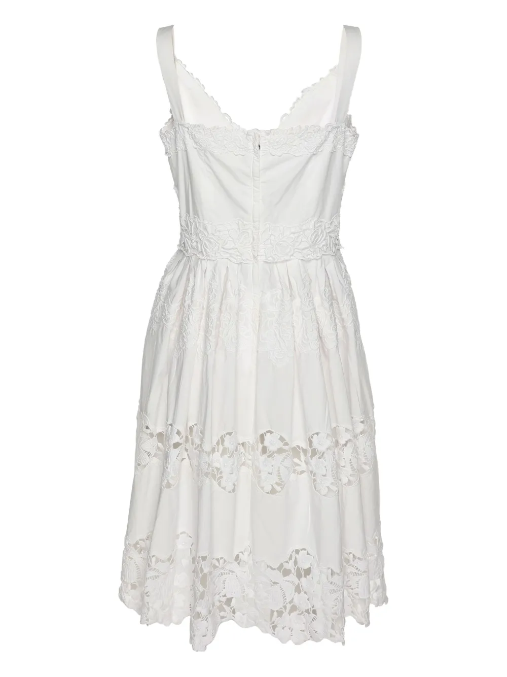 Dolce & Gabbana Pre-Owned Midi-jurk met bloemenkant - Wit