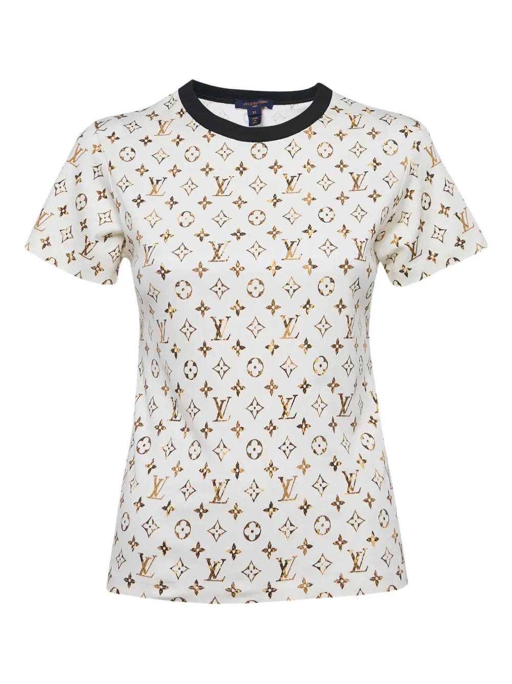 Pre-owned Louis Vuitton Monogram-print T-shirt In White
