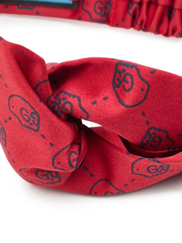 Gucci Pre-Owned GG skull-print Headband | Red | FARFETCH display picture 1