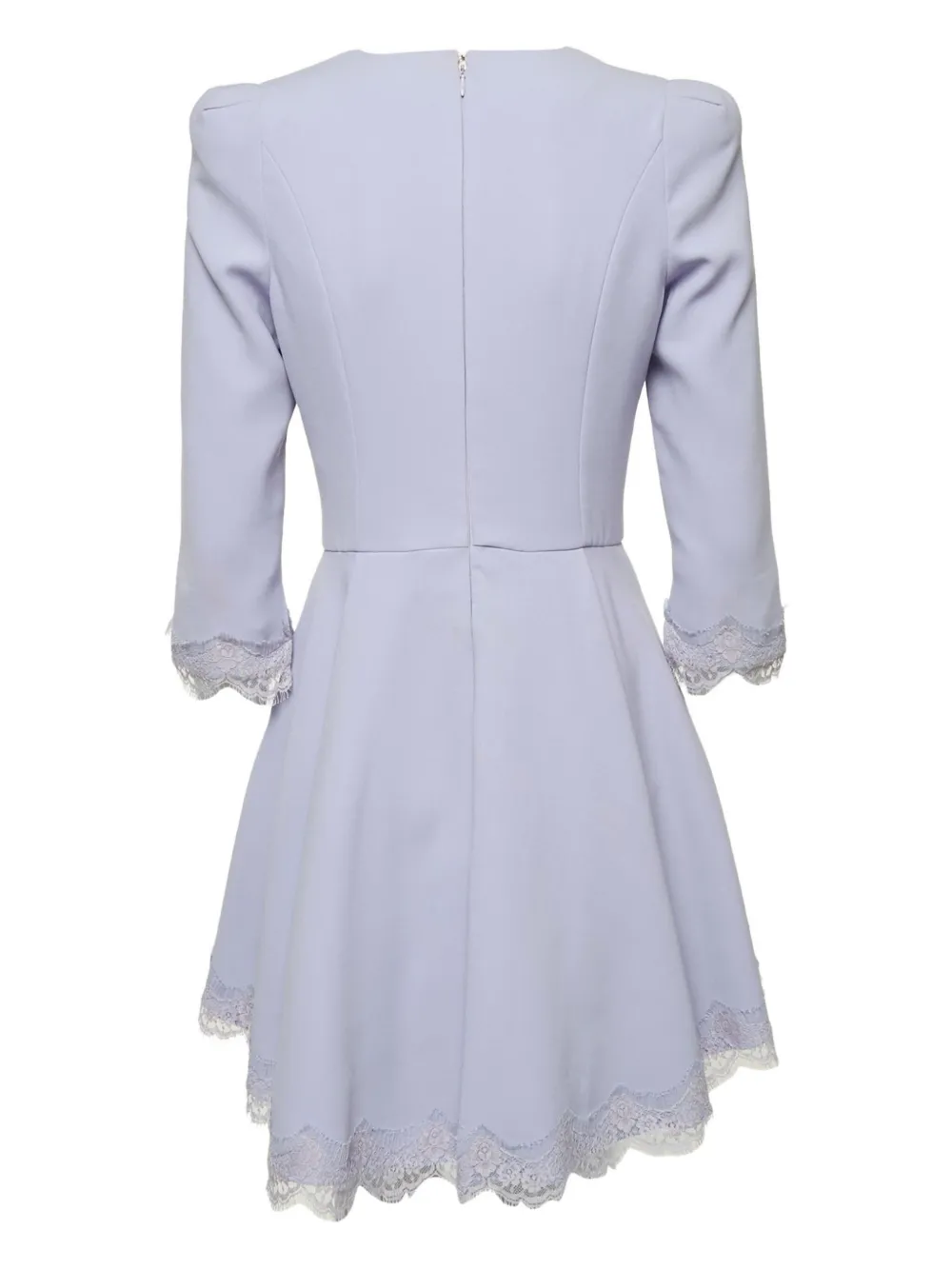 Elisabetta Franchi Flared jurk met kanten afwerking - Paars