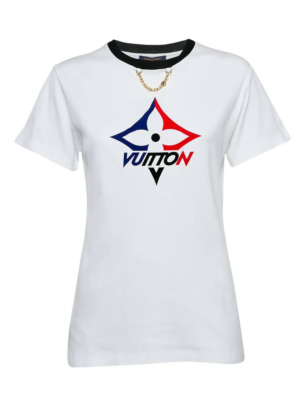 Pre-owned Louis Vuitton Monogram-print T-shirt In White