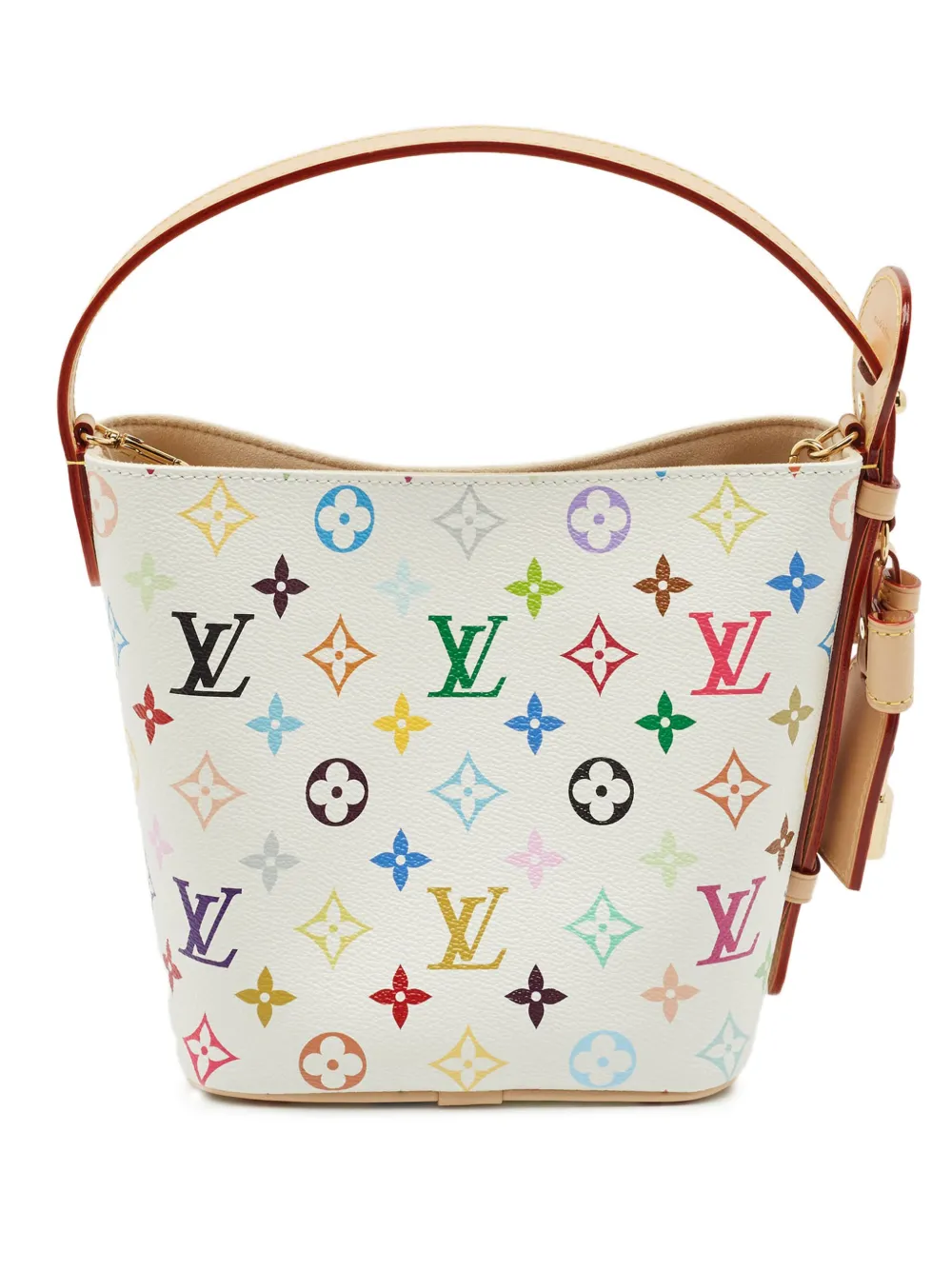 Pre-owned Louis Vuitton X Takashi Murakami All In Bb Bucket Bag In White