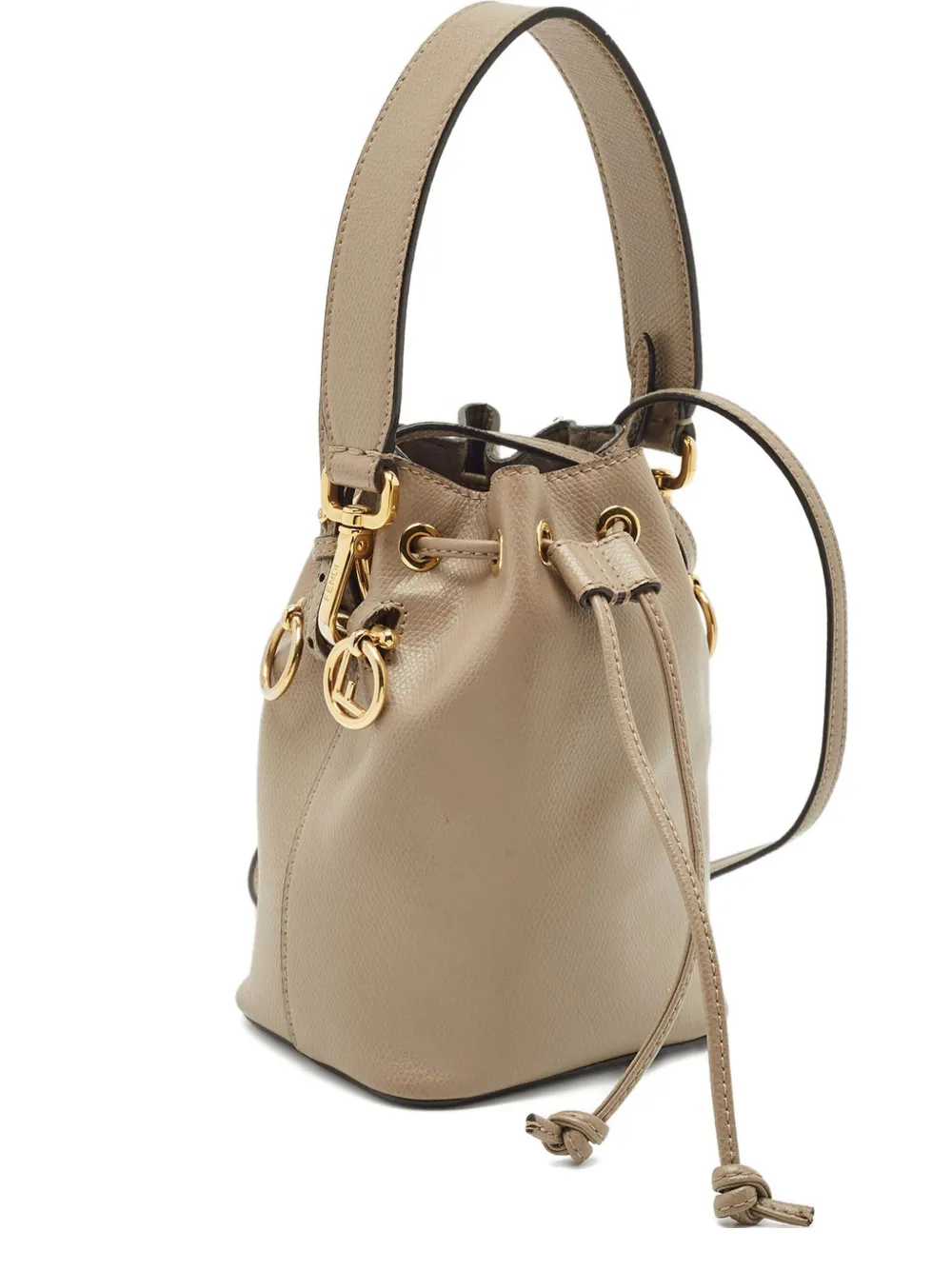 Pre-owned Fendi Mini Mon Tresor Bucket Bag In Neutral