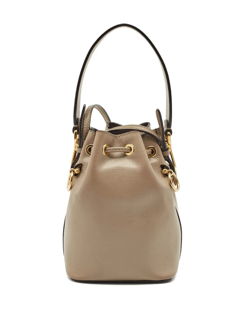 Pre-owned Fendi Mini Mon Tresor Bucket Bag In Neutral