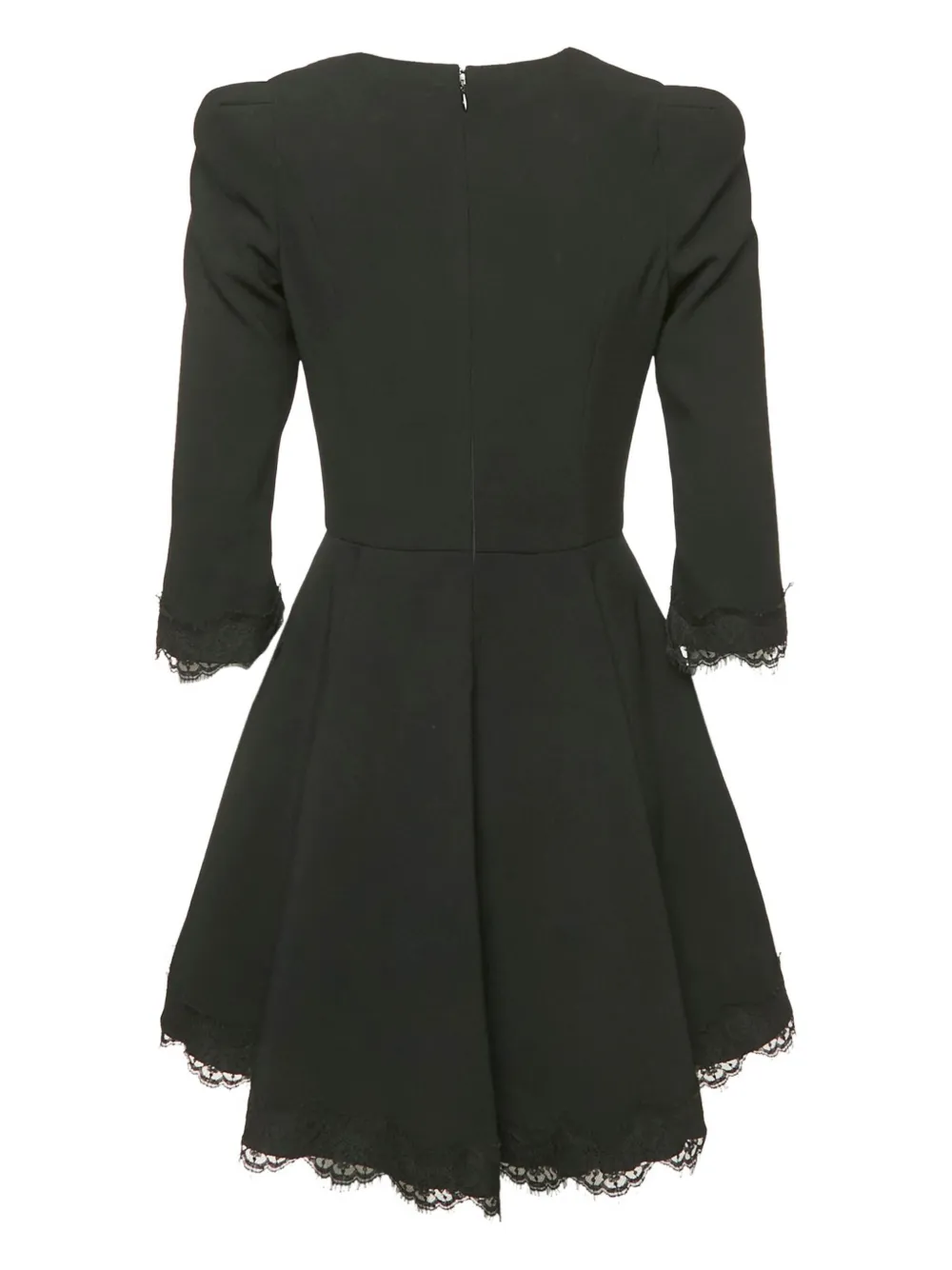 Elisabetta Franchi Crêpe jurk met kanten afwerking - Zwart