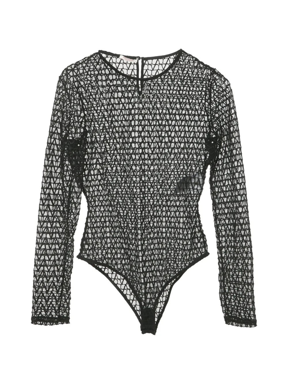 Valentino Garavani Pre-Owned Iconographe logo-monogram tulle bodie - Nero