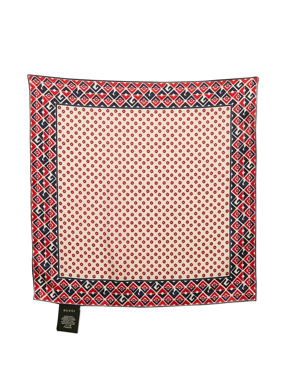 Gucci Pre-Owned mascada de seda con estampado geométrico | rojo | Image 1