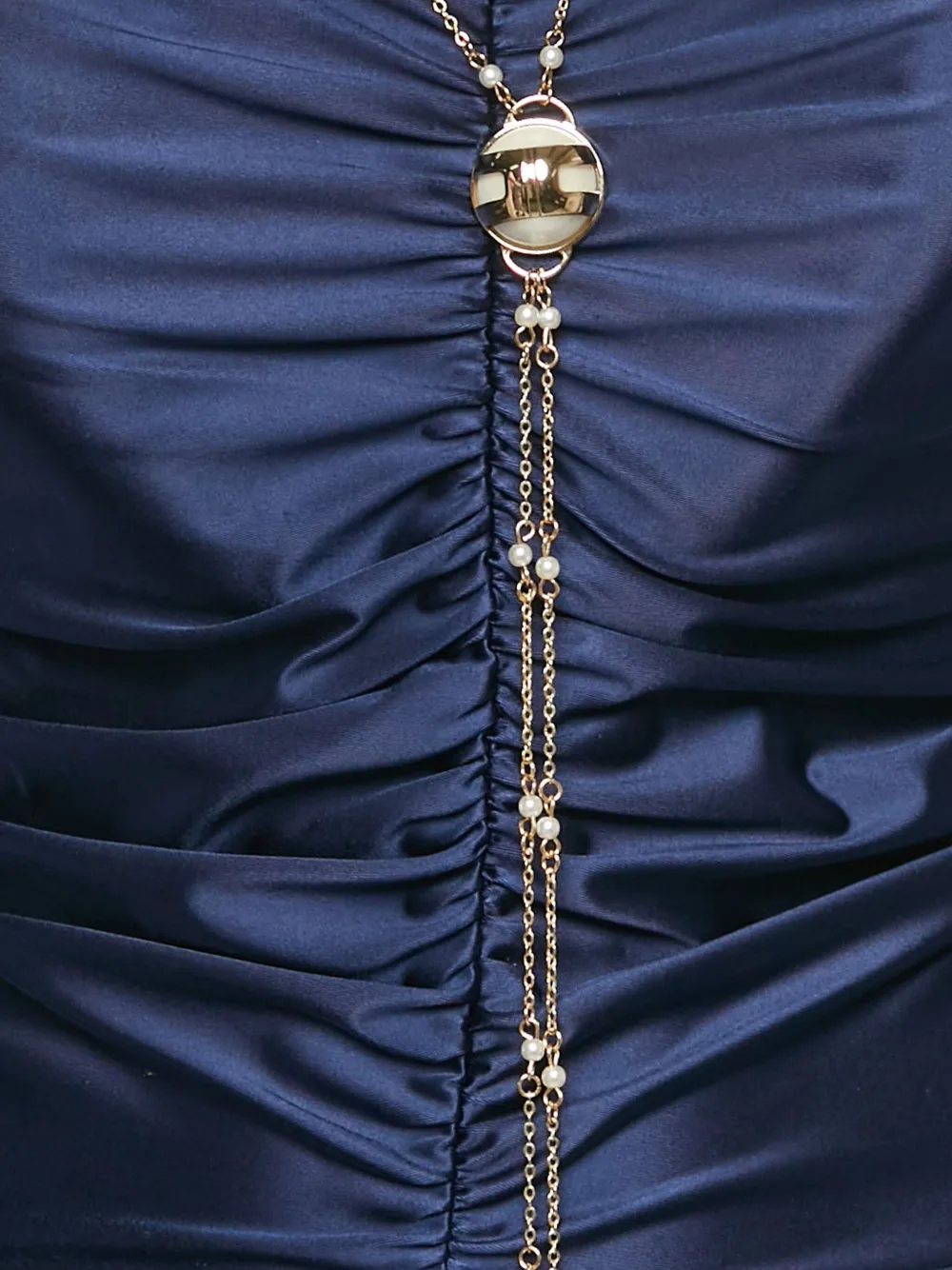 ELISABETTA FRANCHI Pre-owned Satin Long-sleeve Bodysuit In Blue