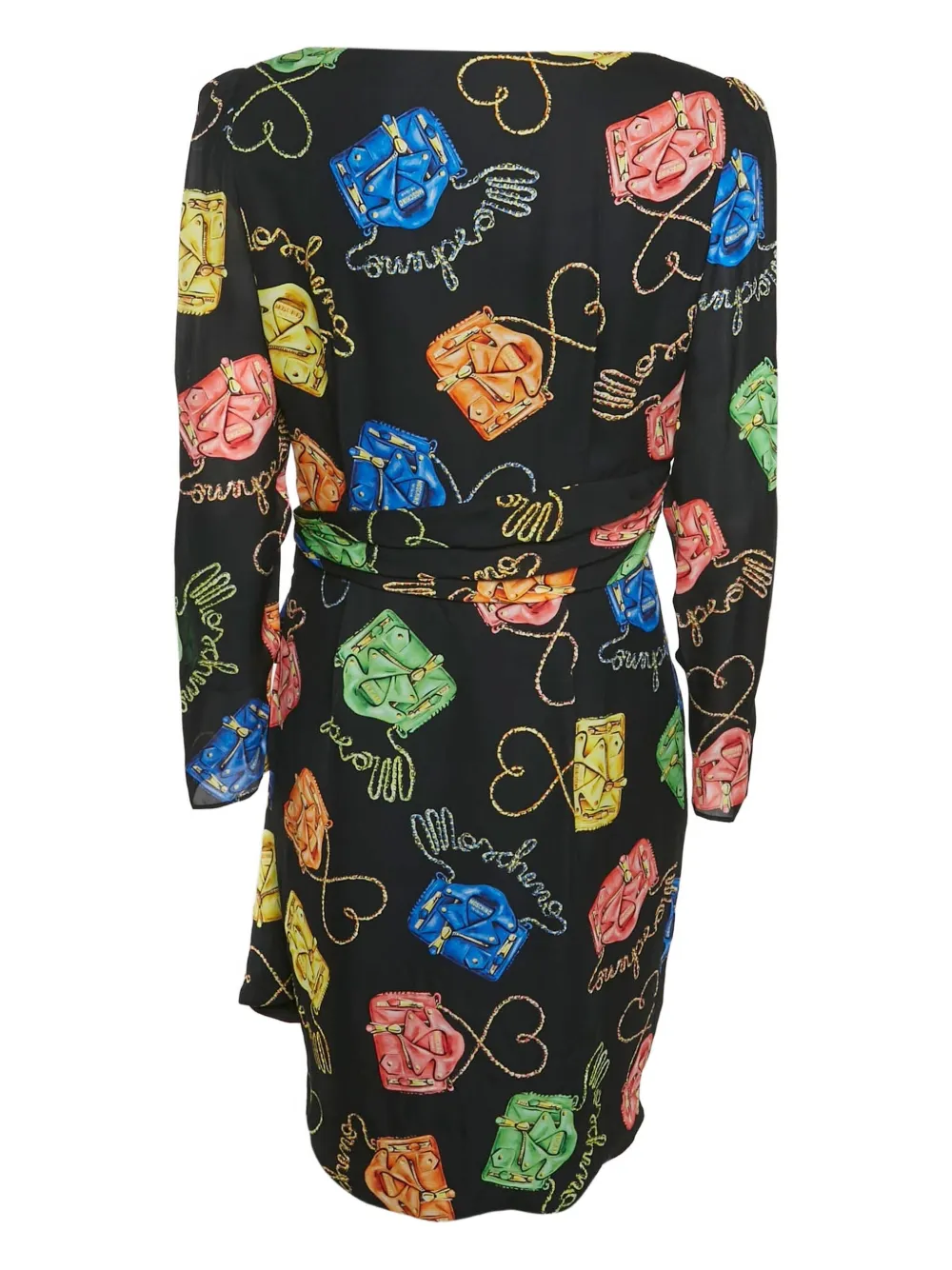 Moschino Pre-Owned Wikkeljurk met print - Zwart