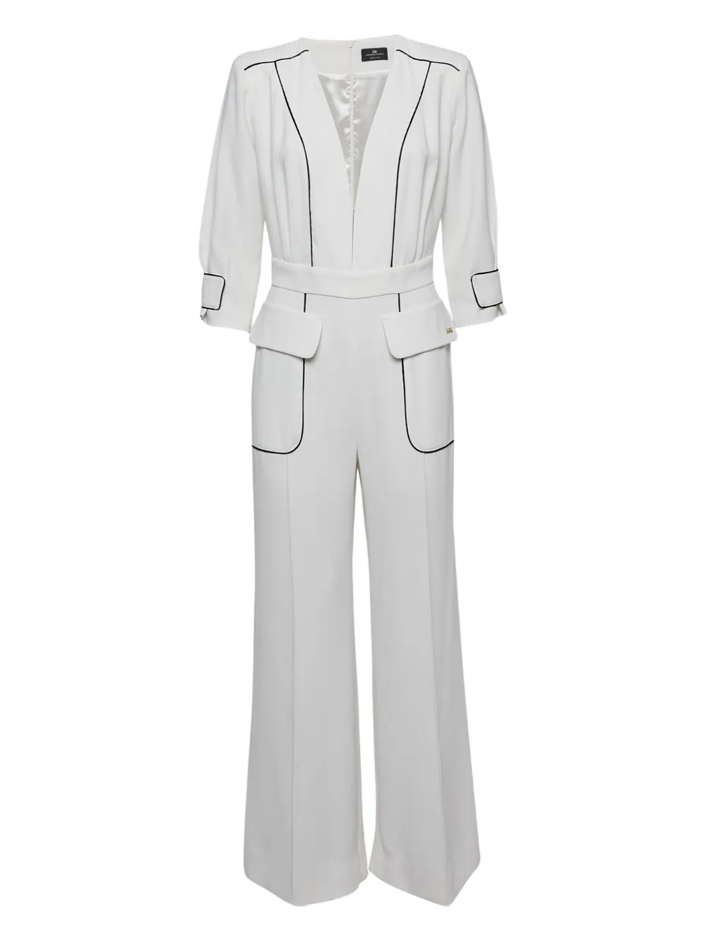 Elisabetta Franchi contrast-trim jumpsuit | White | Image 1