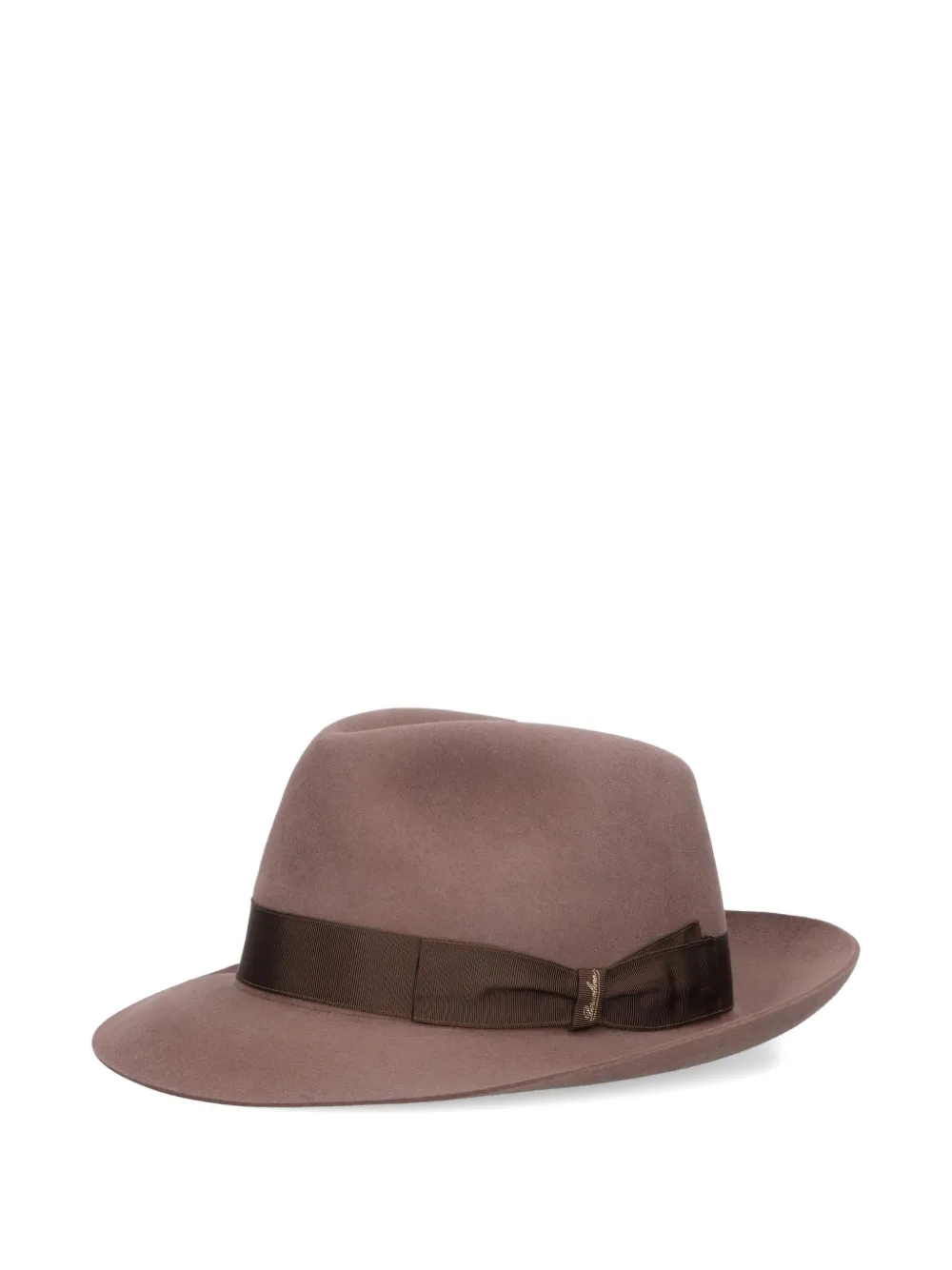Borsalino ribbon-detailed felt hat - ブラウン Borsalino ribbon-detailed felt hat - ブラウン