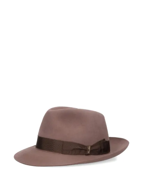 Borsalino ribbon-detailed felt hat