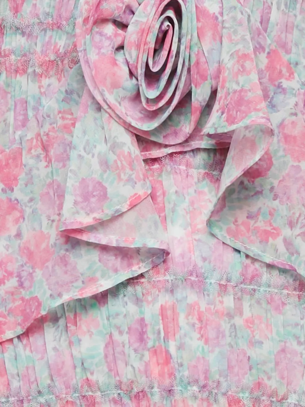 For Love And Lemons Jurk met bloemenprint en ruches - Roze