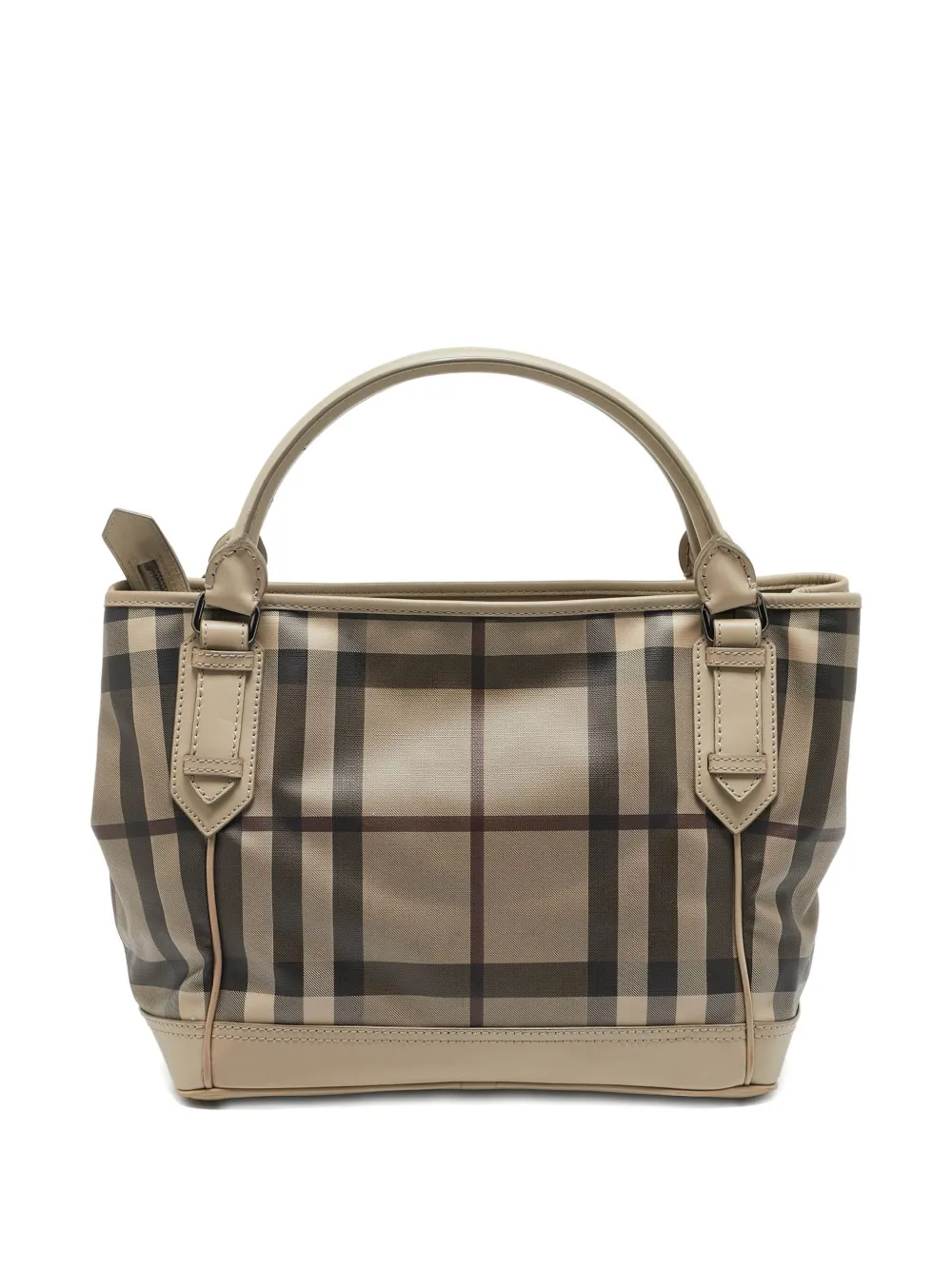 Pre-owned Burberry Check-pattern Tote Bag In Neutral
