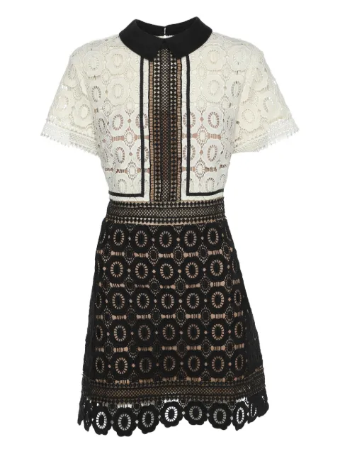 Self-Portrait vestido corto con cuello Peter Pan
