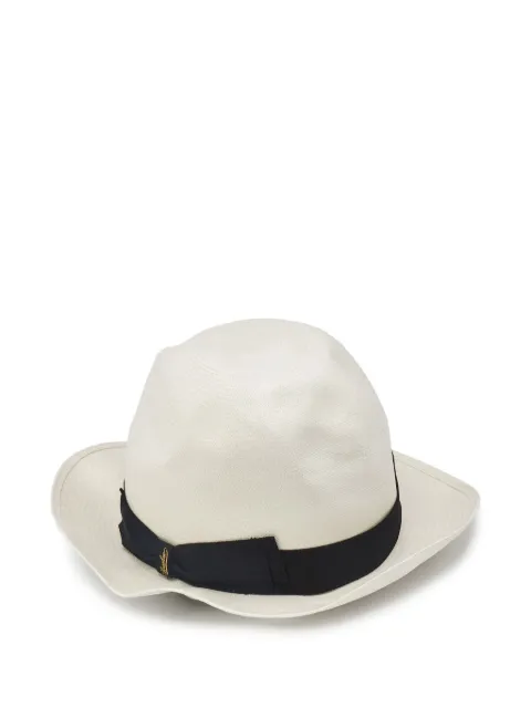 Borsalino logo-patch panama hat