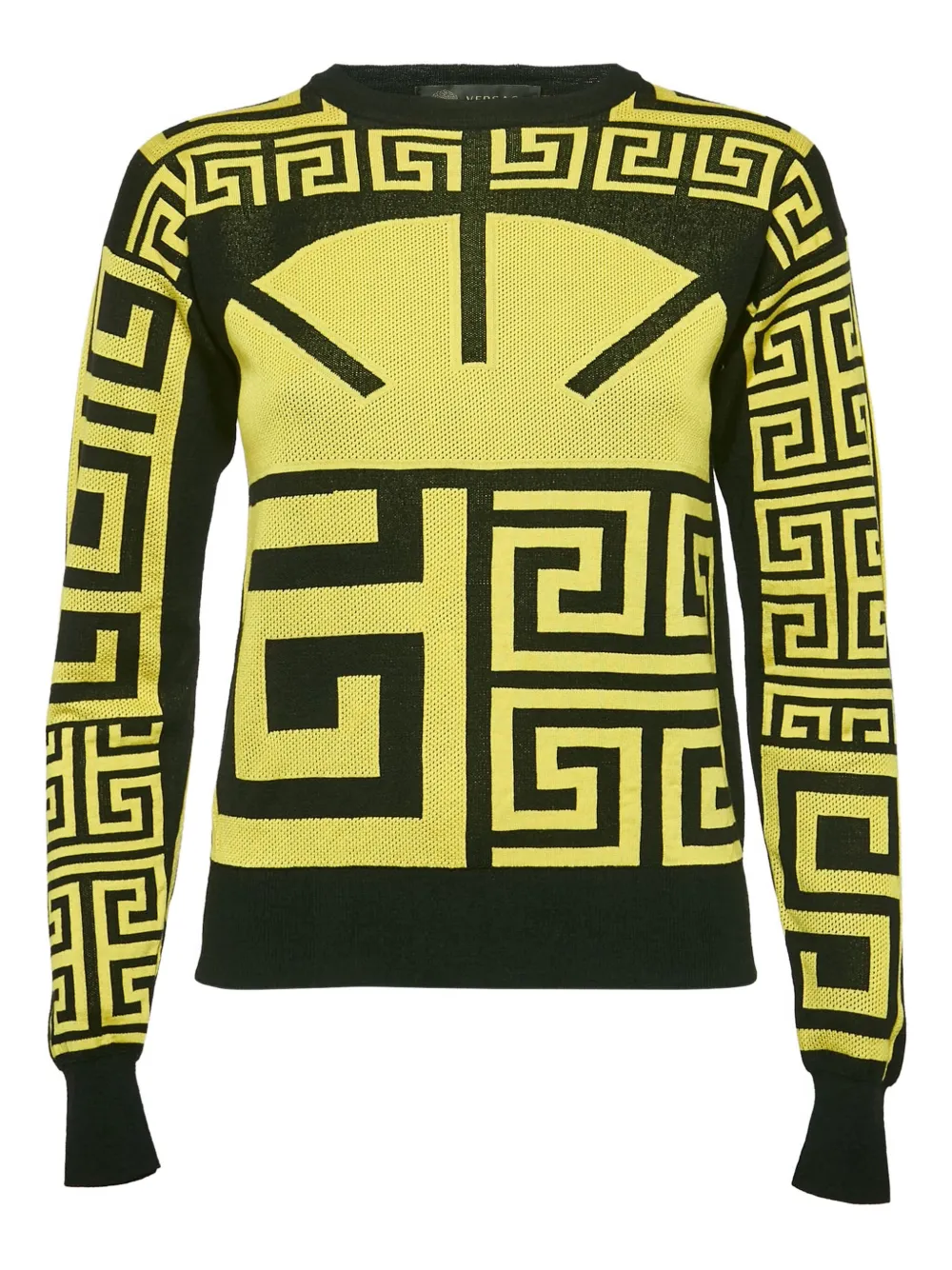 Versace Pre-Owned Greca-pattern knit top | Yellow | Image 1
