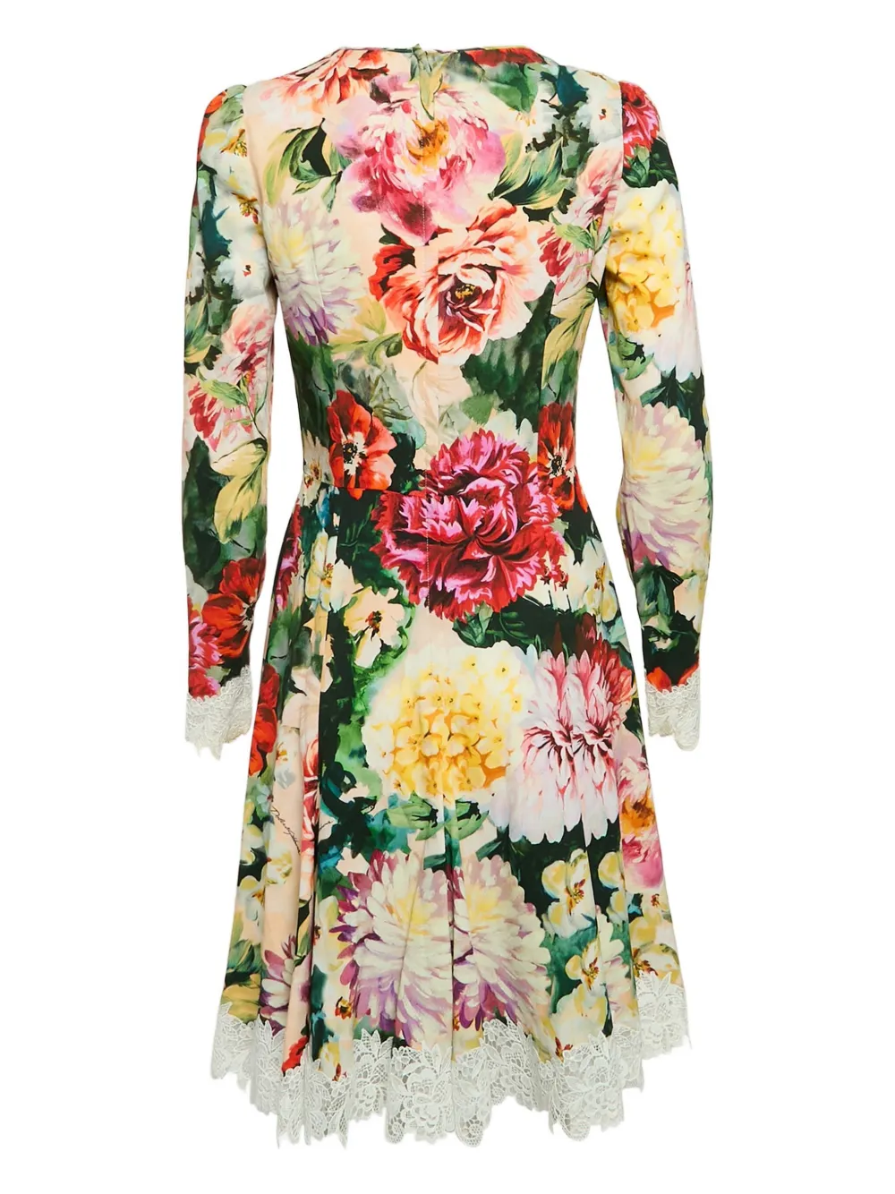 Dolce & Gabbana Pre-Owned Jurk met bloemenprint en afwerking van kant - Roze