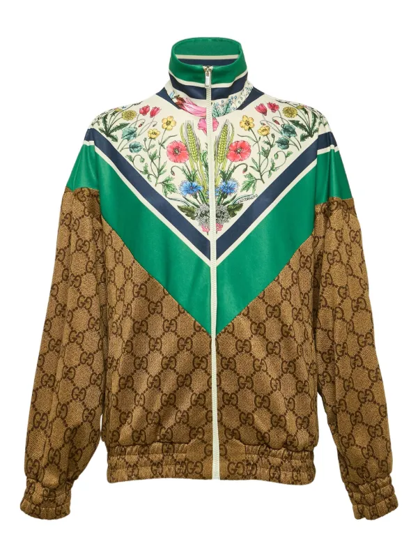 Gucci Pre-Owned フローラル GG トラックジャケット | ブラウン