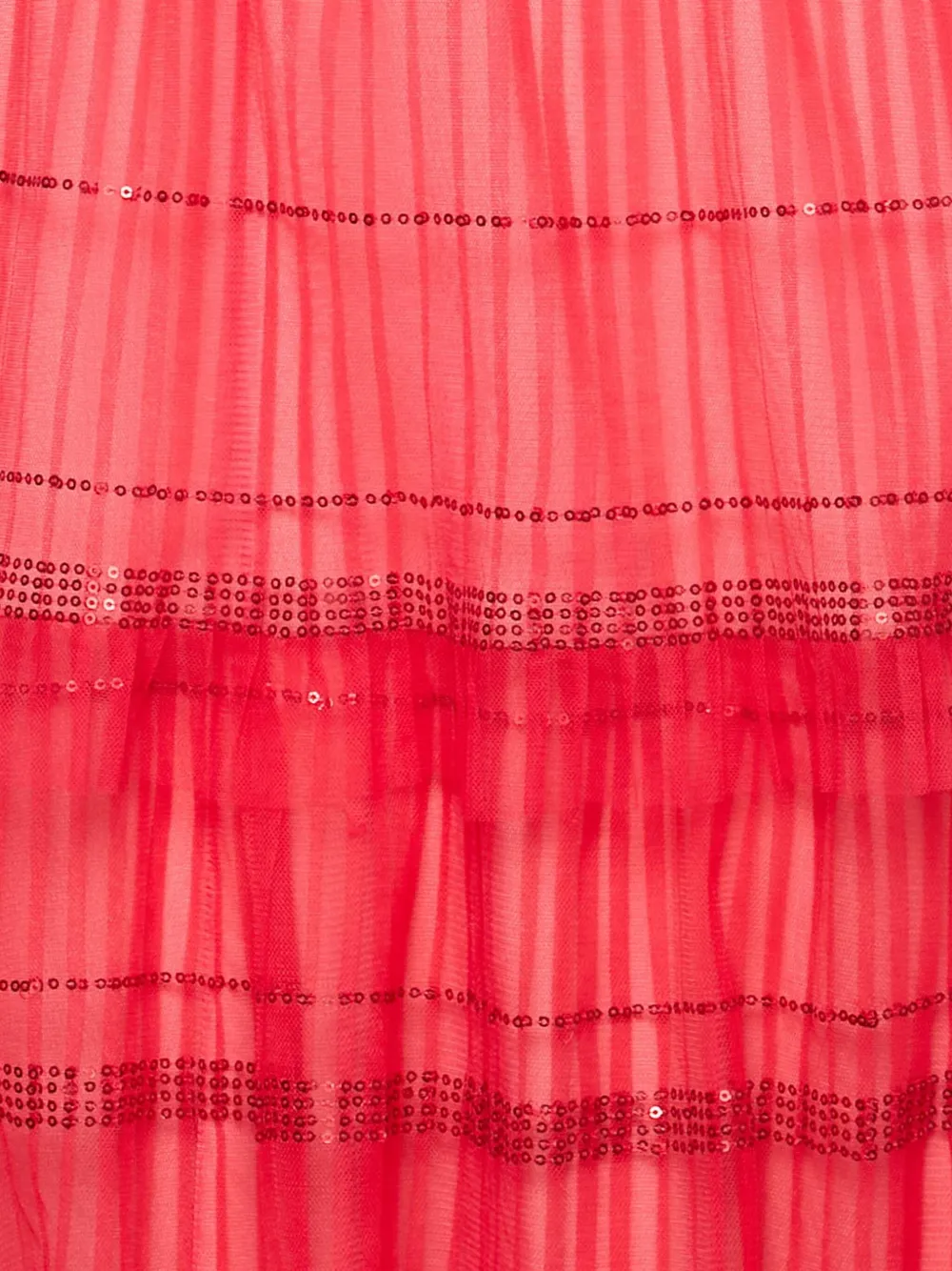 Tadashi Shoji Gelaagde tulen avondjurk verfraaid met pailletten - Rood