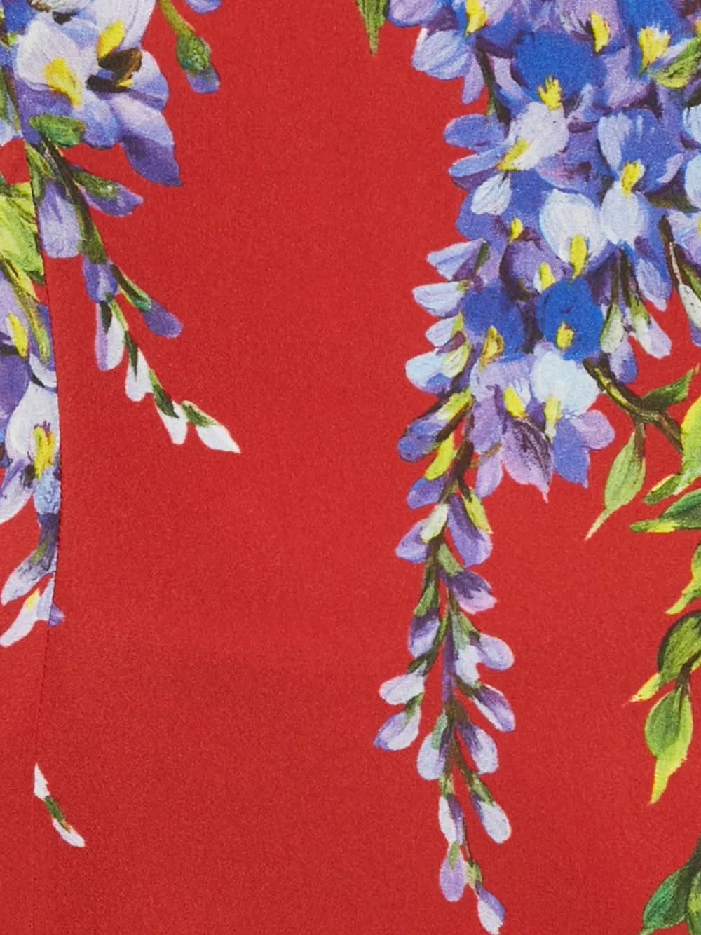 Pre-owned Dolce & Gabbana Floral-print Crepe Trousers And Top Set In Red