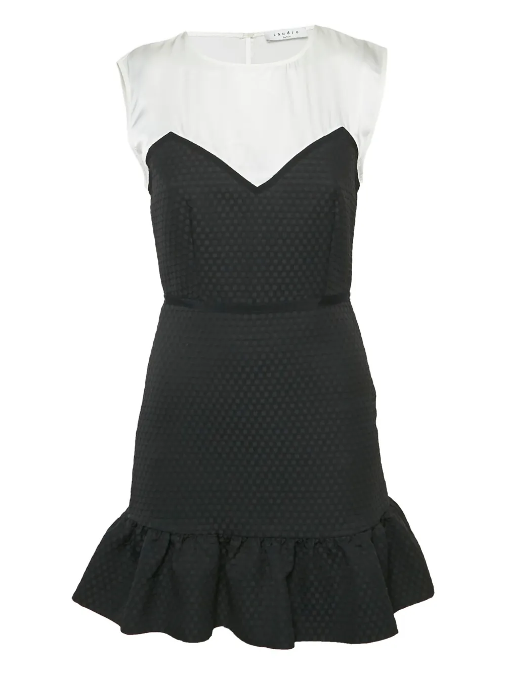 Pre-owned Sandro Jacquard Mini Dress In Black