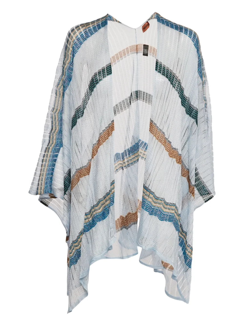 Pre-owned Missoni Lurex Striped Cardigan In Blue