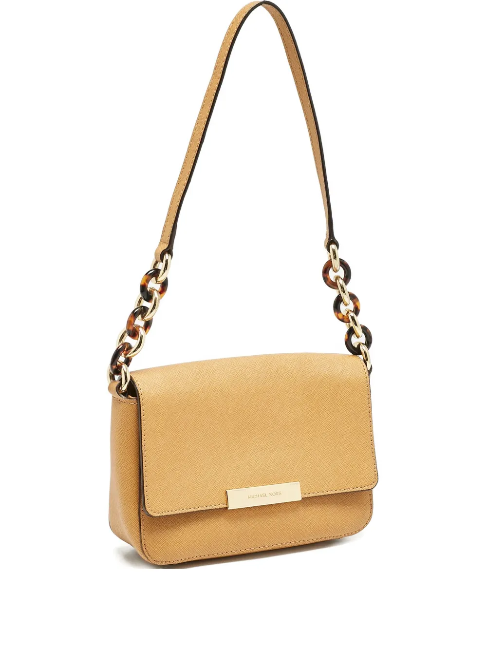 Pre-owned Michael Kors Vintage Chain-strap Leather Shoulder Bag In Neutral