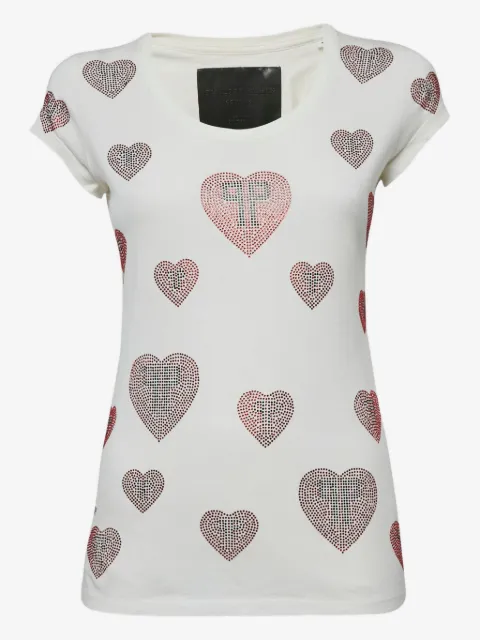 Philipp Plein top de algodón con detalle de corazón 2000
