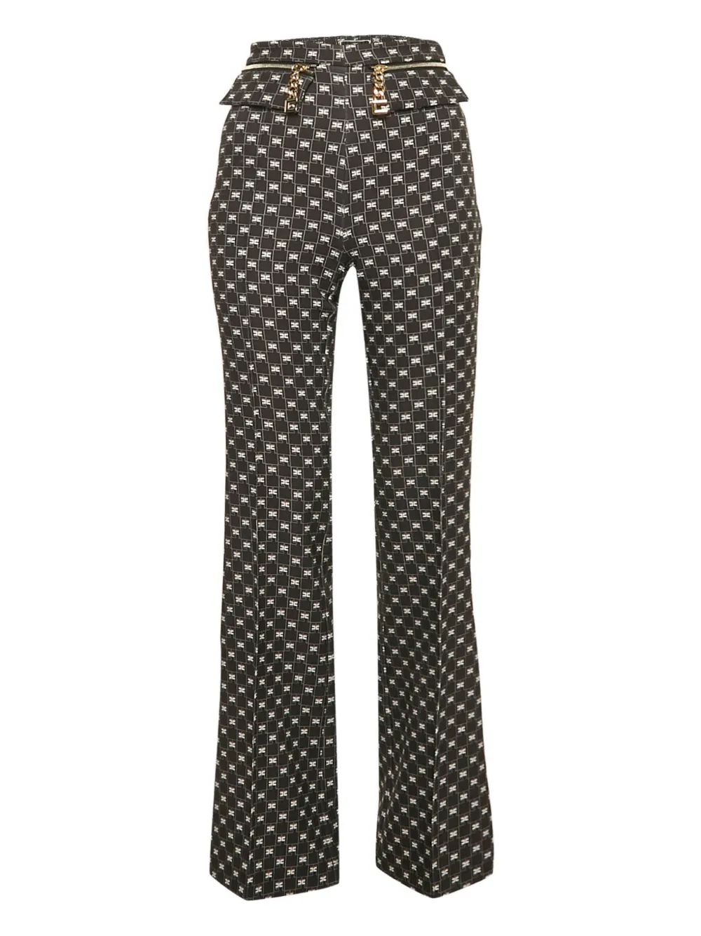 Elisabetta Franchi Pantaloni svasati con stampa - Nero