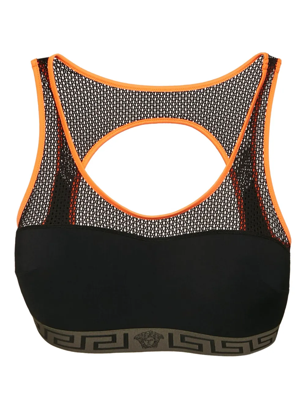 Versace Pre-Owned mesh-insert cropped top | Black | Image 1