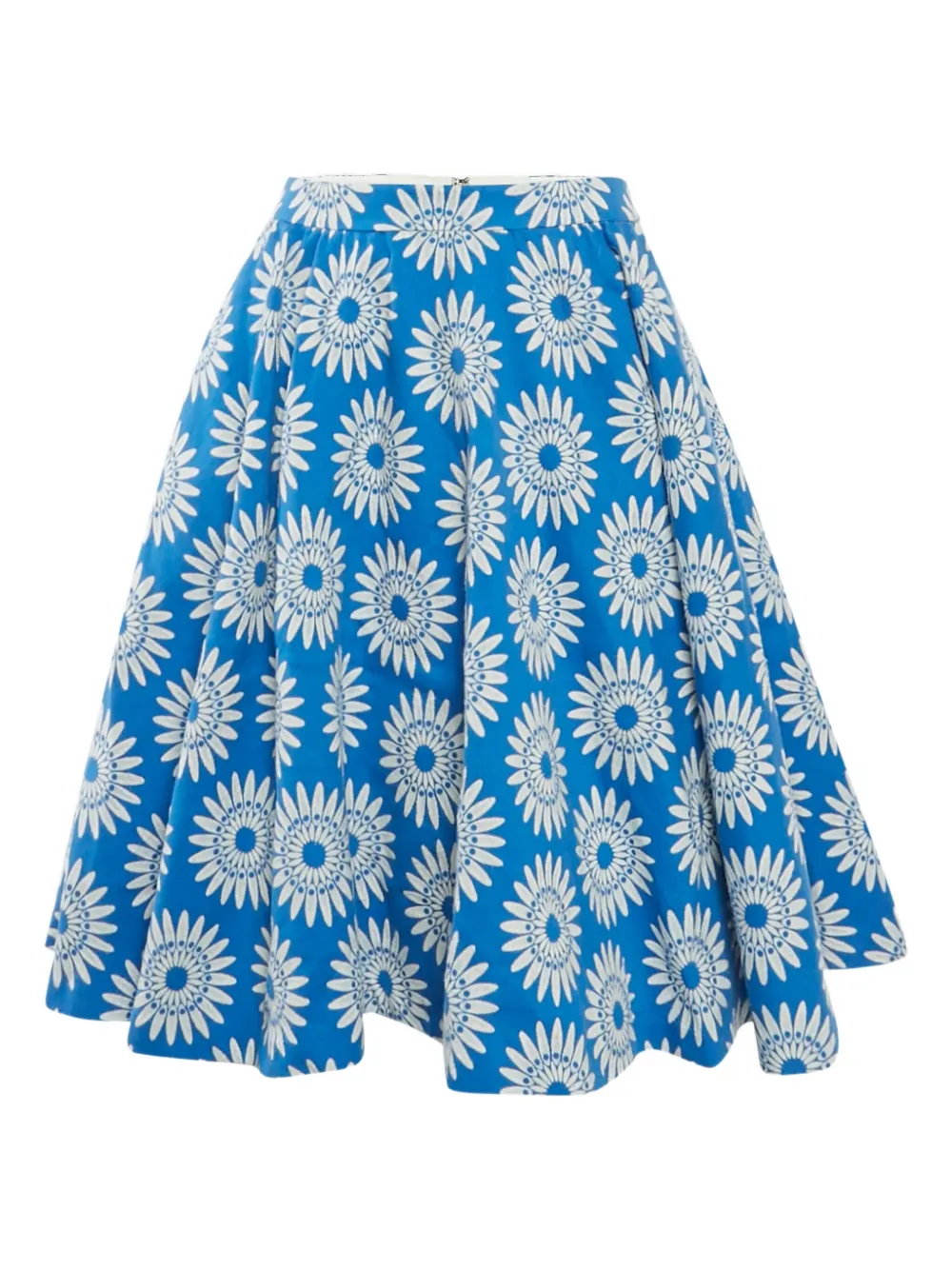 alice + olivia floral-pattern midi skirt | Blue | Image 1