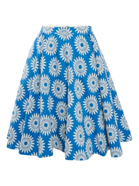 alice + olivia falda midi con motivo floral