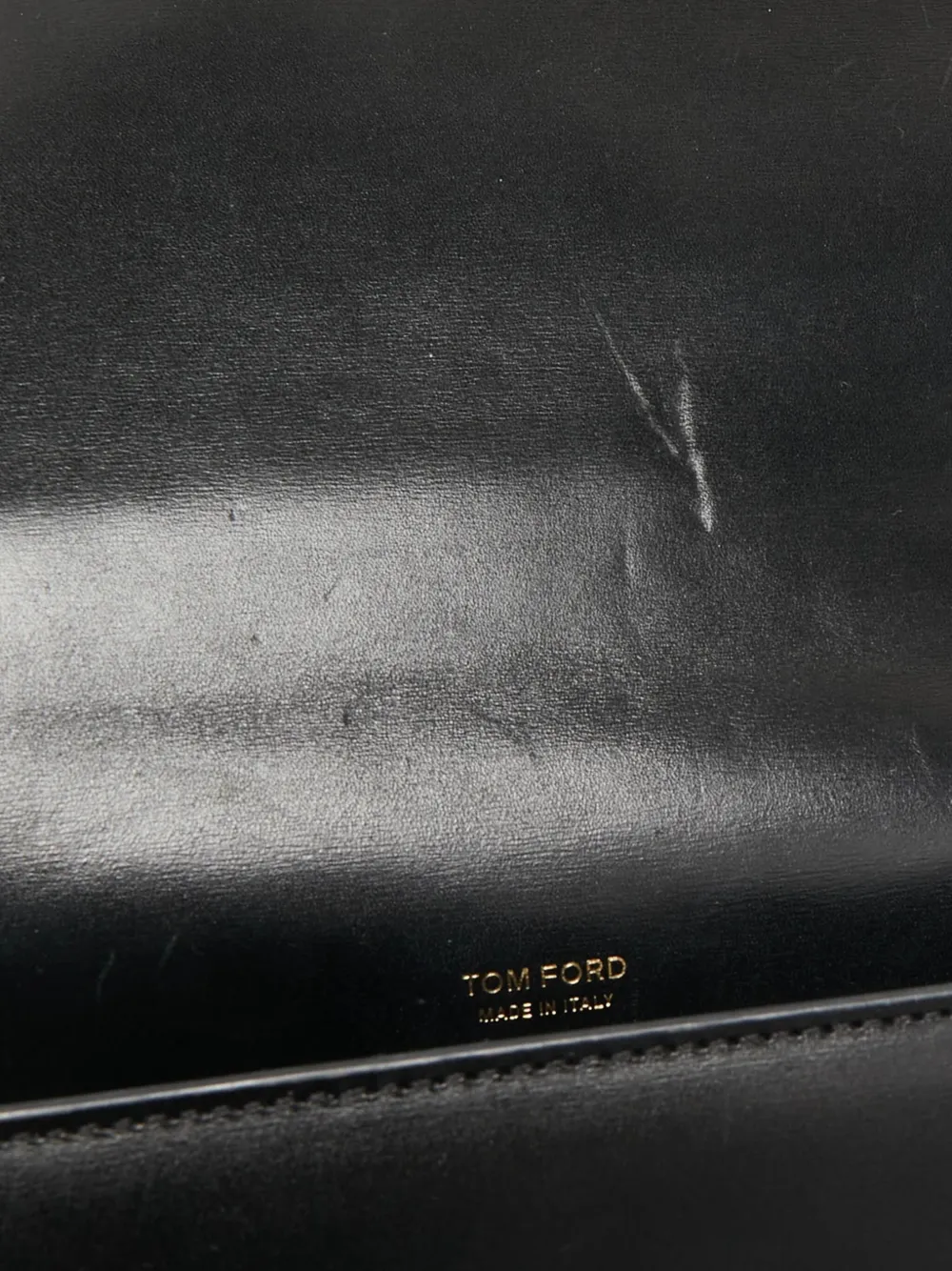 TOM FORD Pre-owned Leather Chain Shoulder Bag In Black