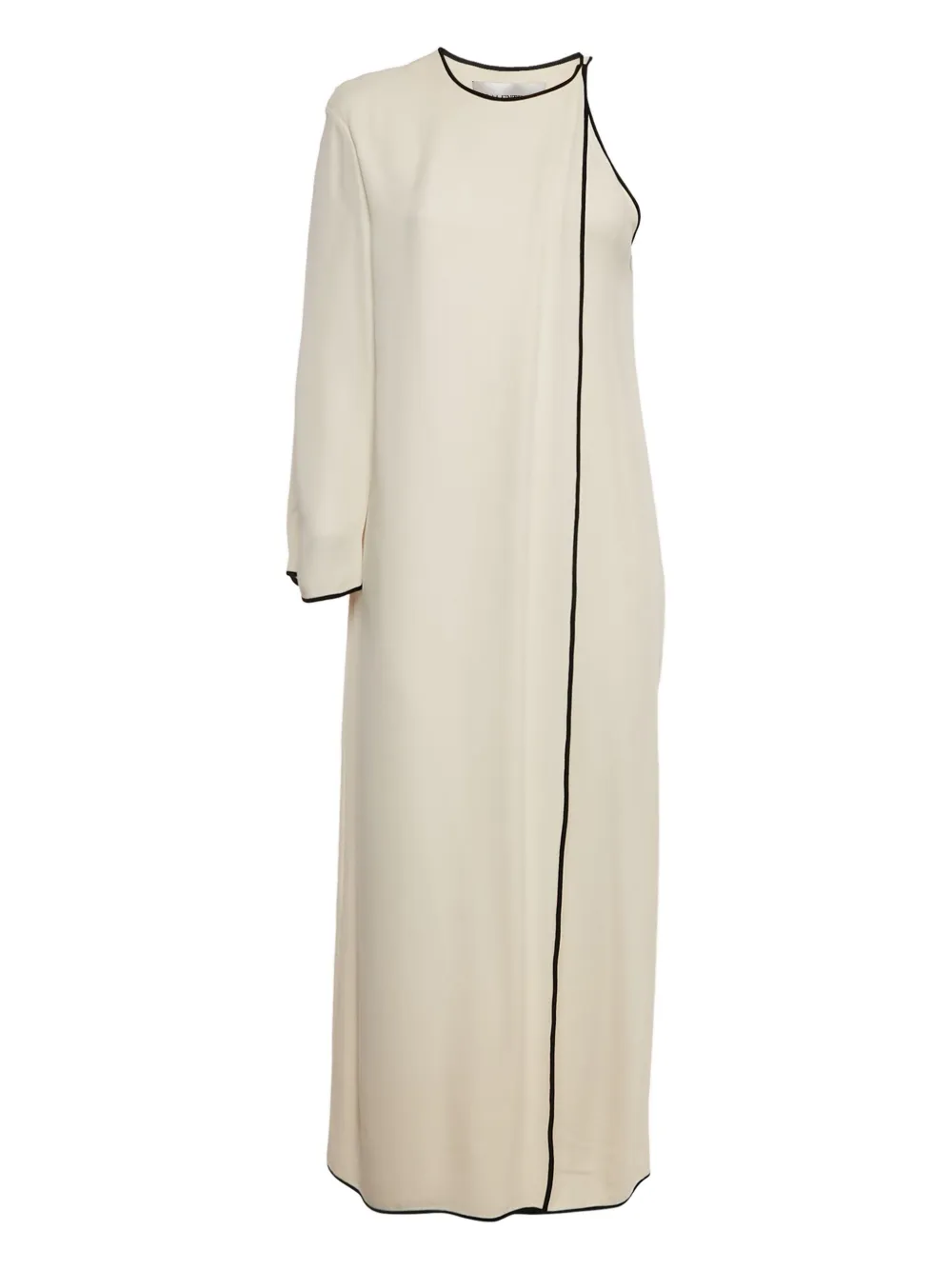 Pre-owned Valentino Asymmetric Silk Maxi Dress In Neutral