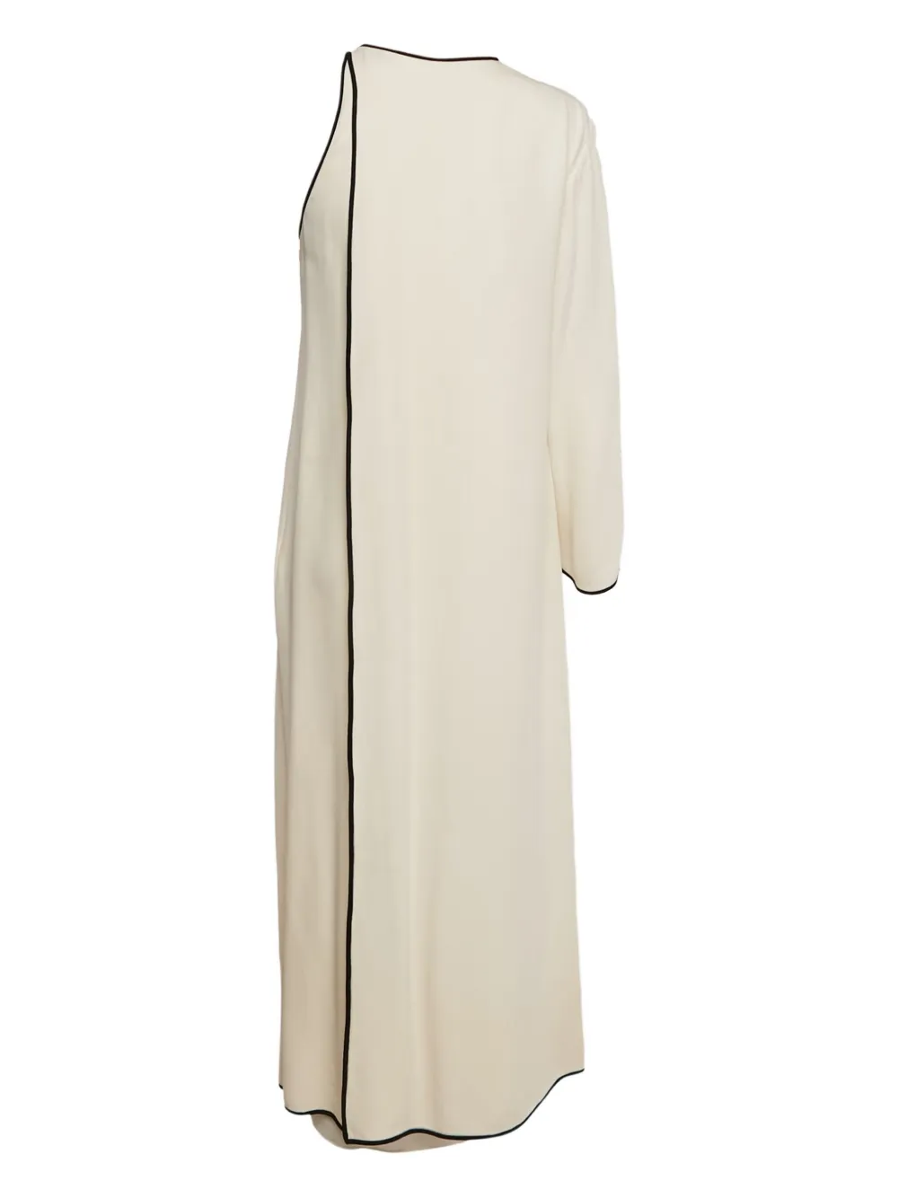 VALENTINO Pre-owned Asymmetric Silk Maxi Dress In Neutral