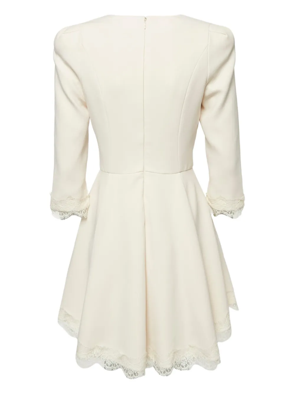 Elisabetta Franchi Mini-jurk met kant - Beige