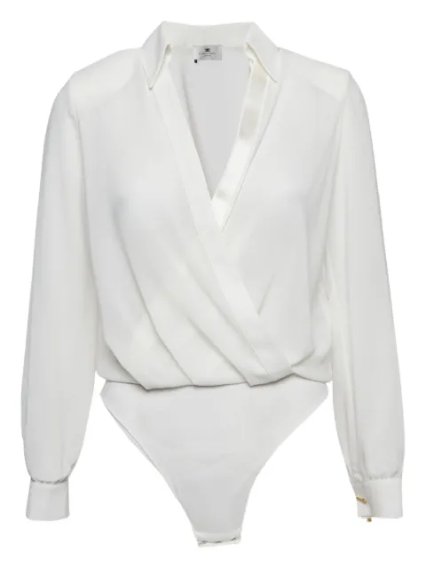 Elisabetta Franchi chiffon wrap-effect bodysuit
