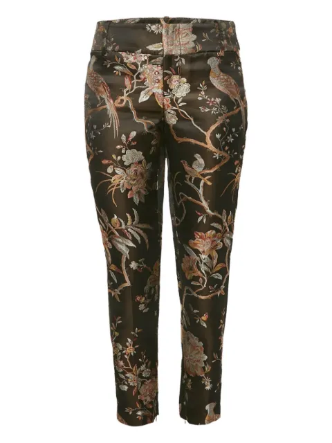 alice + olivia floral-jacquard trousers