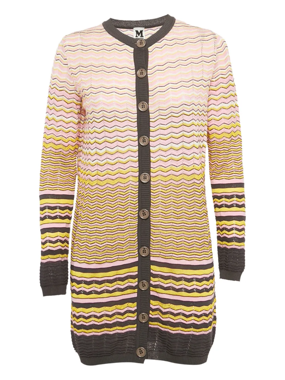Pre-owned Missoni Zigzag-knit Cardigan In Pink