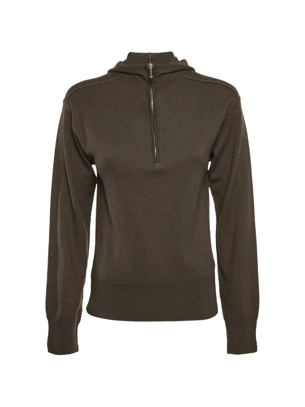 Burberry Pre-Owned half zip-up hooded sweater - Marrone