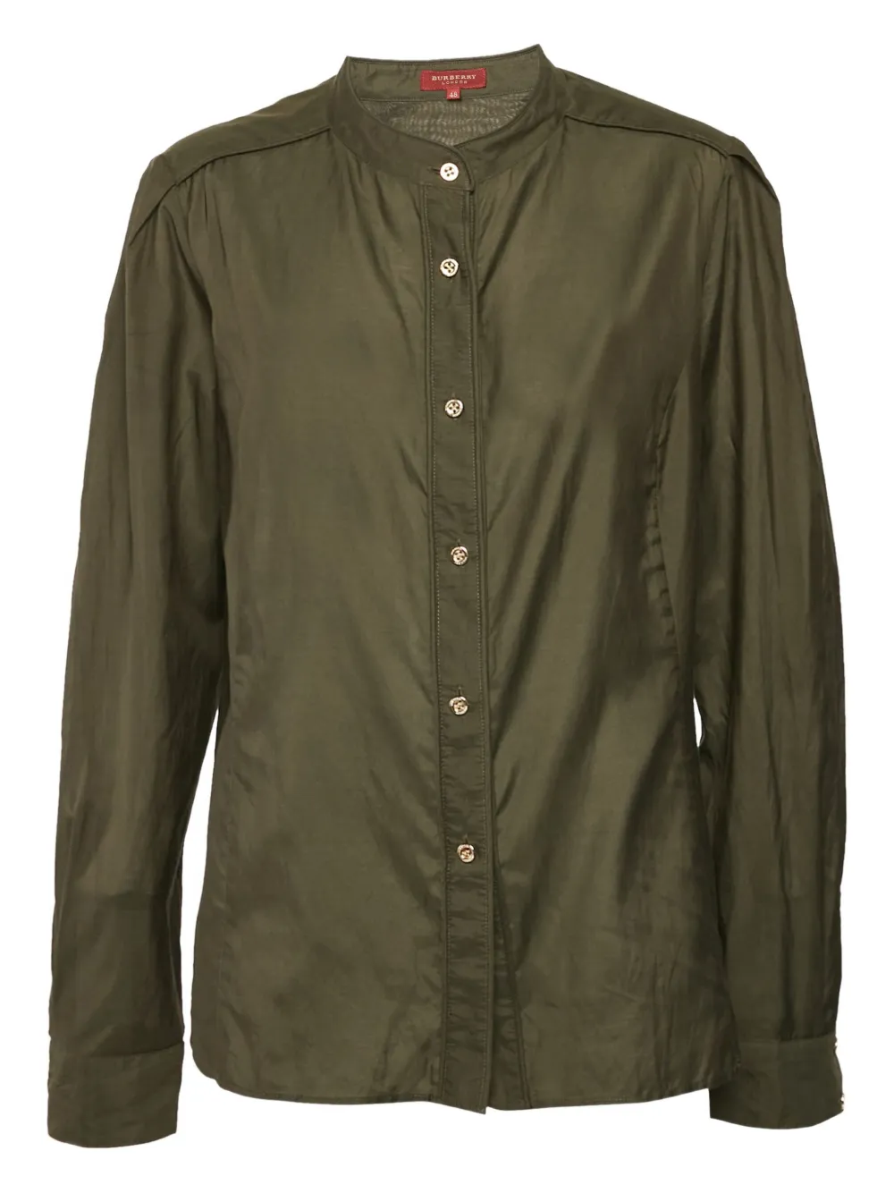 Pre-owned Burberry Button-front Cotton-silk Shirt In Green