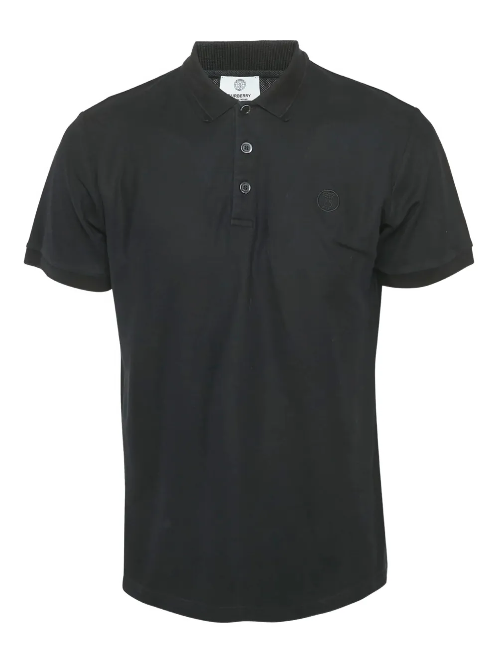 Pre-owned Burberry Logo-embroidered Polo Shirt In Black