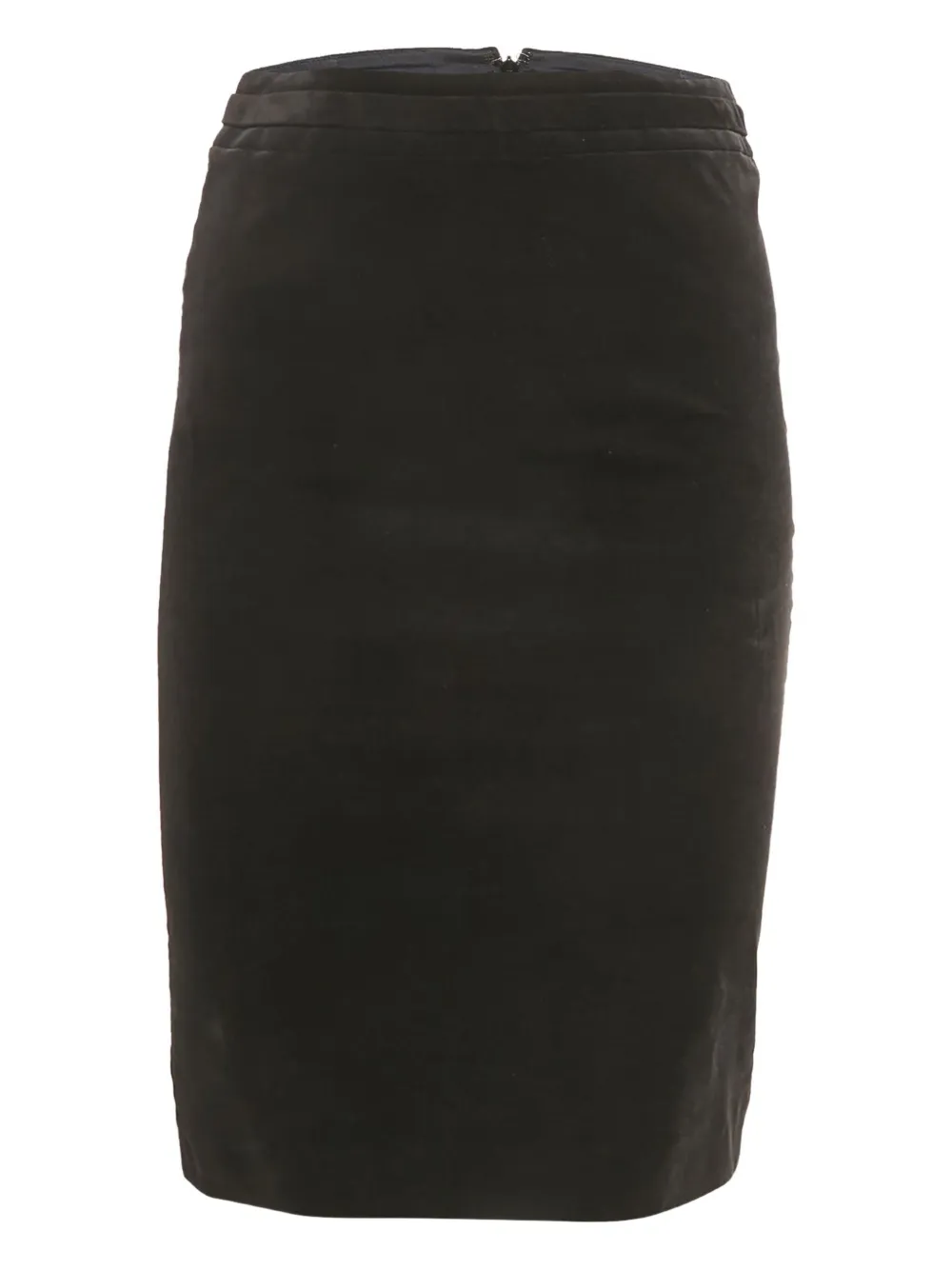 Pre-owned Gucci Velvet Zipped Skirt In Black