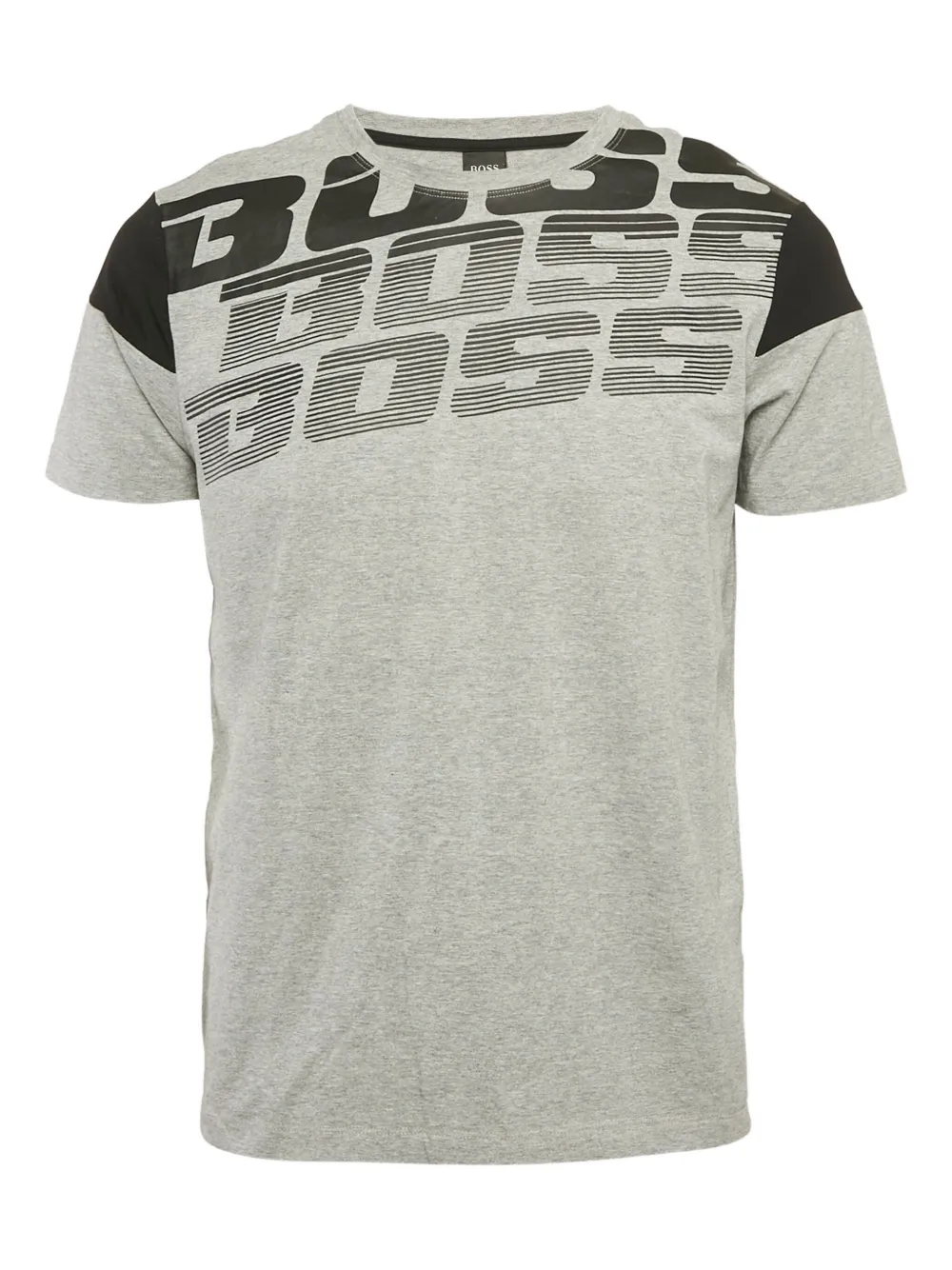 Pre-owned Hugo Boss 2000s Abstract-print Crew-neck T-shirt In Gray