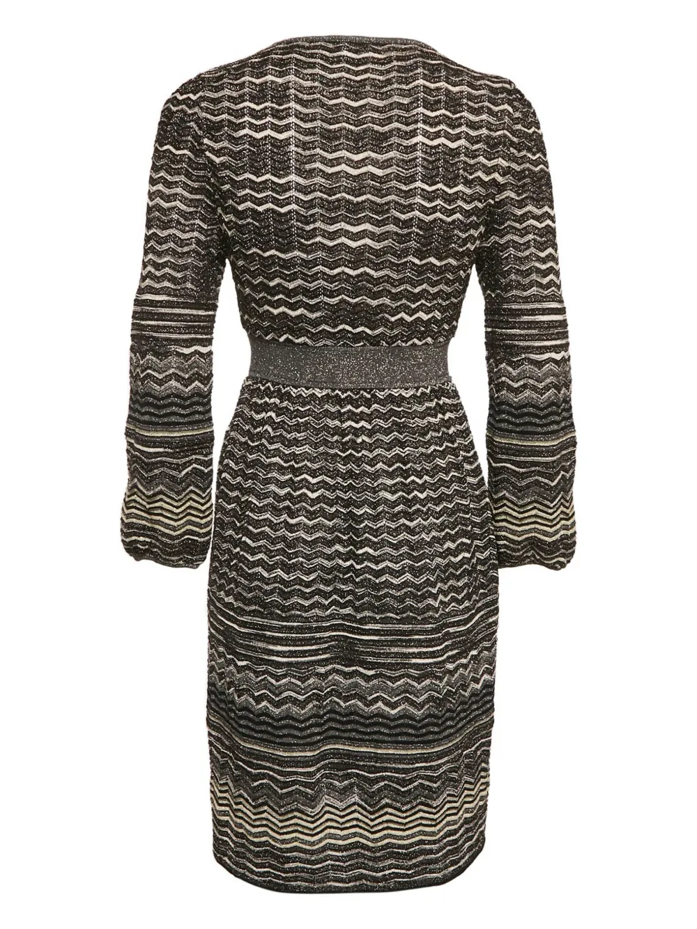 Missoni Pre-Owned Lurex gebreide jurk met zigzag-patroon - Black