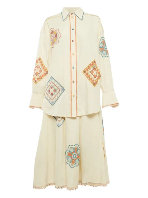 ZIMMERMANN traje bordado con bordes festoneados
