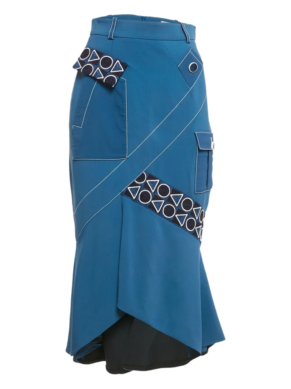 Peter Pilotto falda midi con costuras en contraste | azul | Image 1