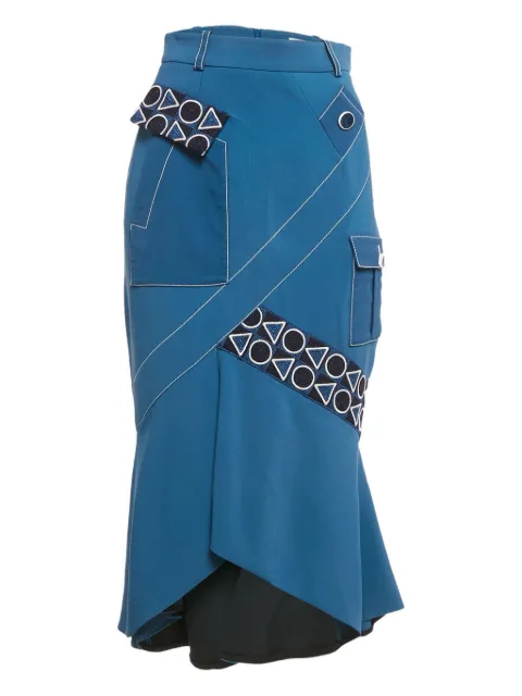 Peter Pilotto contrast-stitching midi skirt