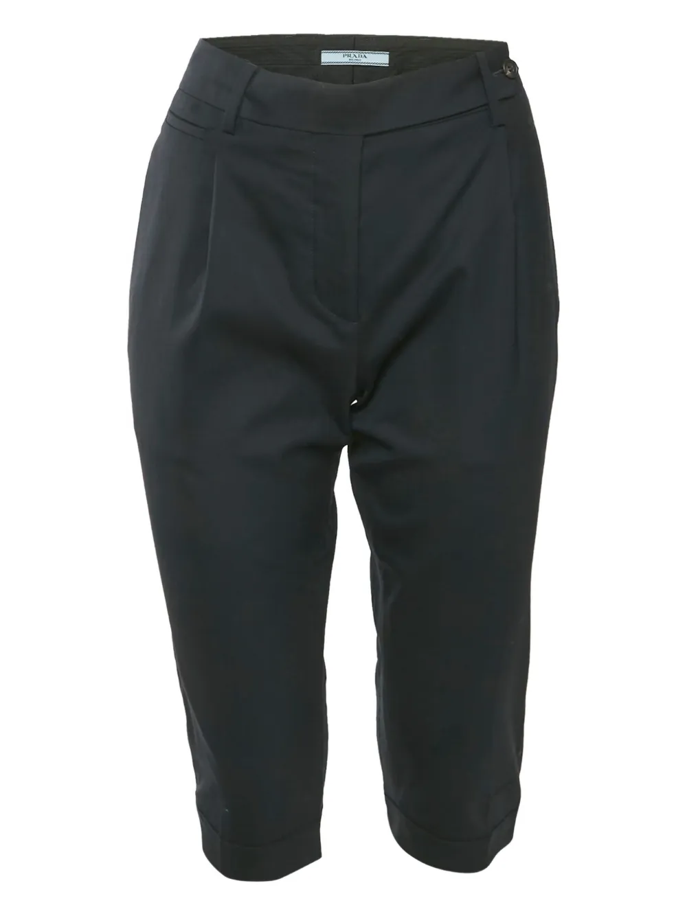 Prada Pre-Owned Pantaloni Capri con pieghe - Nero